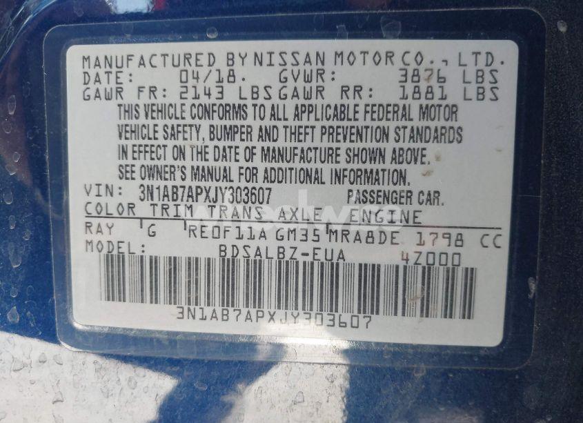 Photo 9 of 2018 Nissan Sentra S (VIN 3N1AB7APXJY303607)