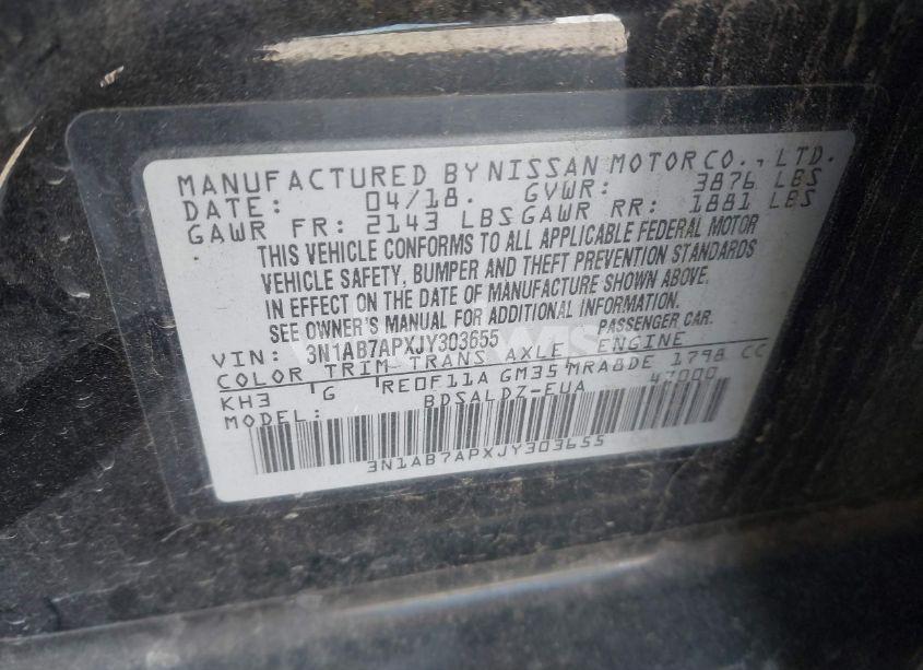 Photo 9 of 2018 Nissan Sentra SV (VIN 3N1AB7APXJY303655)