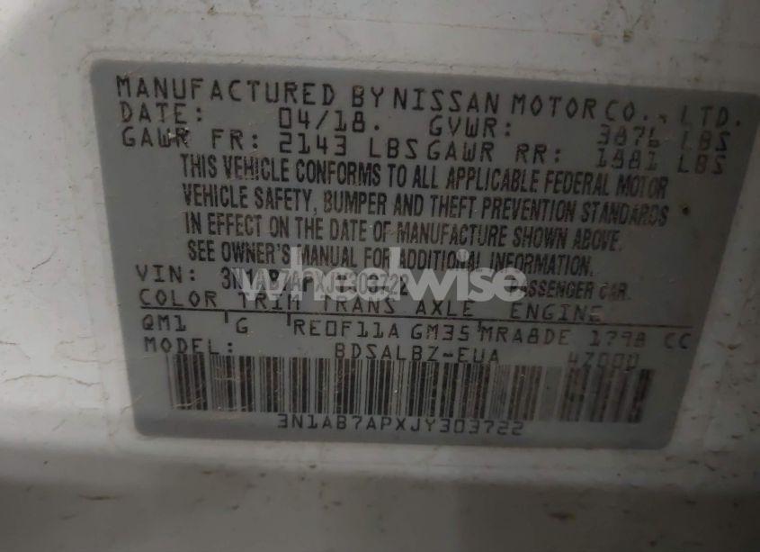 Photo 9 of 2018 Nissan Sentra S (VIN 3N1AB7APXJY303722)