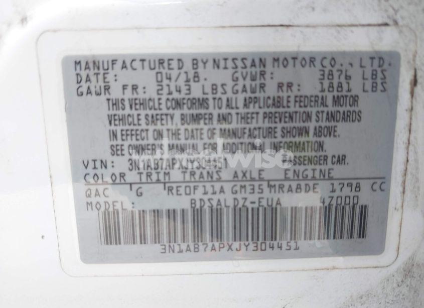 Photo 9 of 2018 Nissan Sentra SV (VIN 3N1AB7APXJY304451)