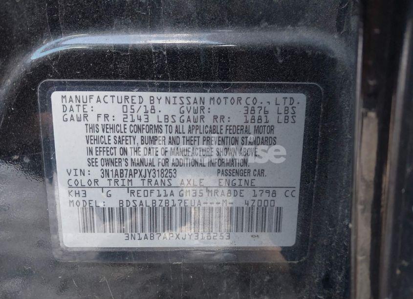 Photo 9 of 2018 Nissan Sentra S (VIN 3N1AB7APXJY318253)