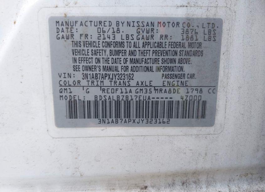 Photo 9 of 2018 Nissan Sentra S (VIN 3N1AB7APXJY323162)