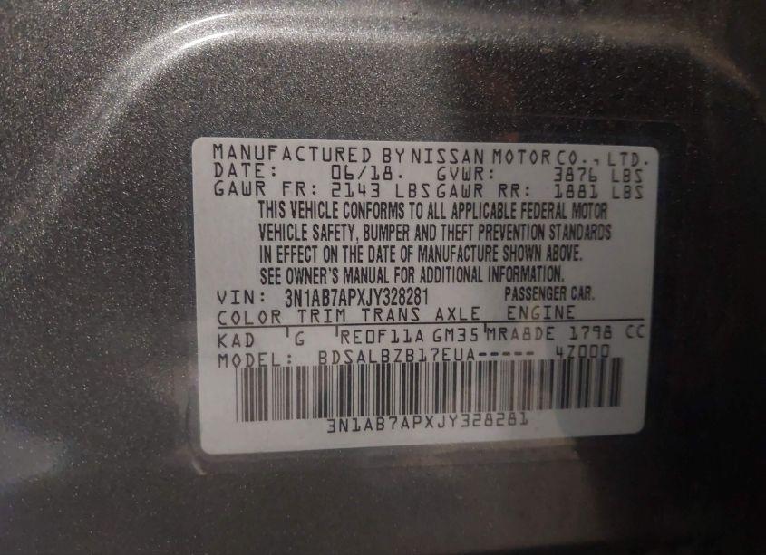 Photo 9 of 2018 Nissan Sentra S (VIN 3N1AB7APXJY328281)