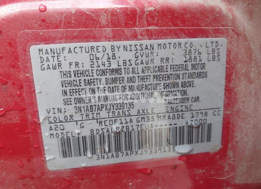 Photo 9 of 2018 Nissan Sentra SR (VIN 3N1AB7APXJY339135)