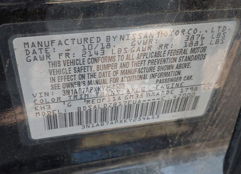 Photo 9 of 2019 Nissan Sentra SV (VIN 3N1AB7APXKY254653)