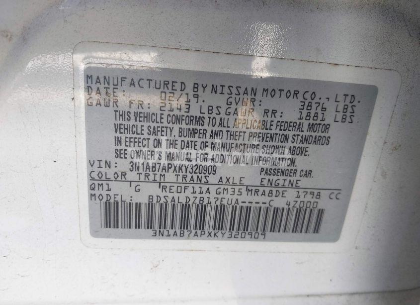 Photo 9 of 2019 Nissan Sentra SV (VIN 3N1AB7APXKY320909)