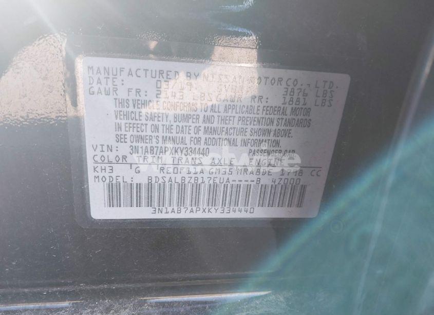 Photo 9 of 2019 Nissan Sentra S (VIN 3N1AB7APXKY334440)