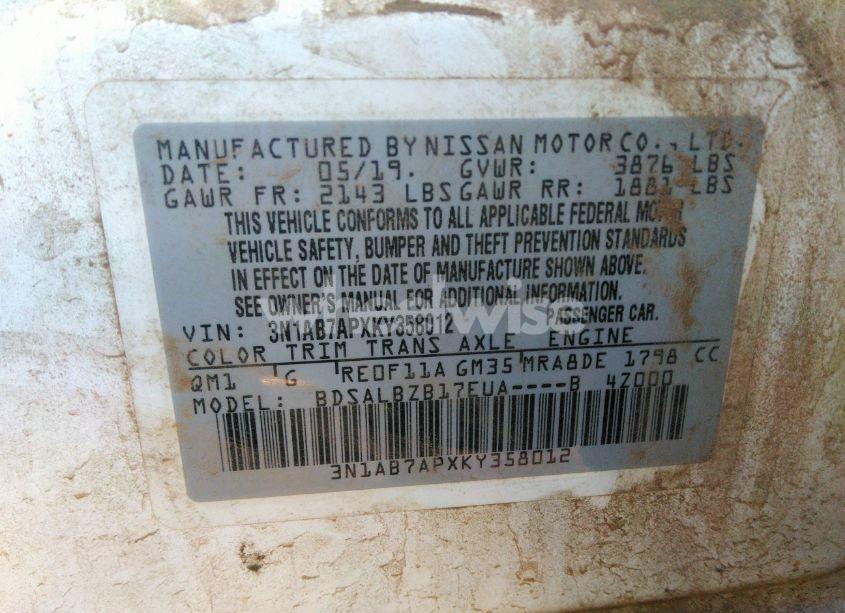 Photo 9 of 2019 Nissan Sentra S (VIN 3N1AB7APXKY358012)