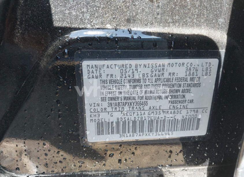 Photo 9 of 2019 Nissan Sentra SV (VIN 3N1AB7APXKY366465)