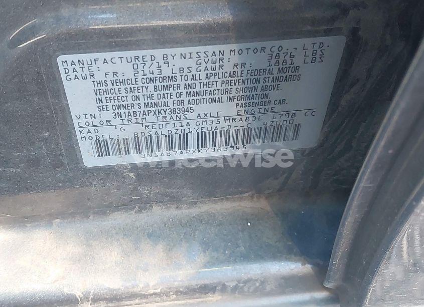 Photo 9 of 2019 Nissan Sentra SV (VIN 3N1AB7APXKY383945)