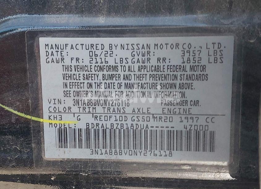 Photo 9 of 2022 Nissan Sentra S XTRONIC CVT (VIN 3N1AB8BV0NY276118)
