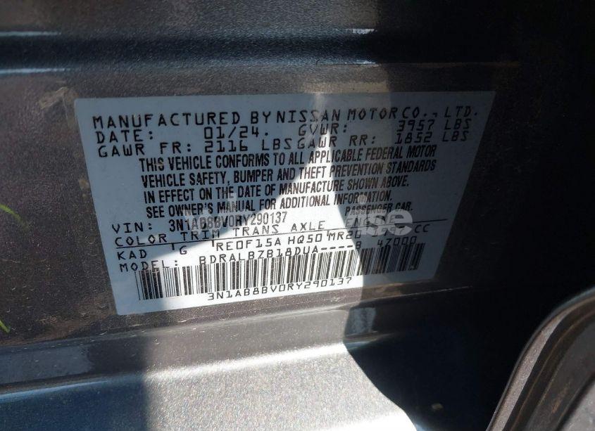 Photo 9 of 2024 Nissan Sentra S XTRONIC CVT (VIN 3N1AB8BV0RY290137)