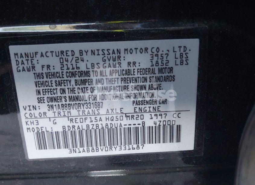 Photo 9 of 2024 Nissan Sentra S XTRONIC CVT (VIN 3N1AB8BV0RY331687)