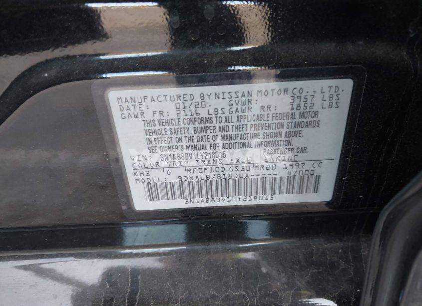 Photo 9 of 2020 Nissan Sentra S XTRONIC CVT (VIN 3N1AB8BV1LY218015)