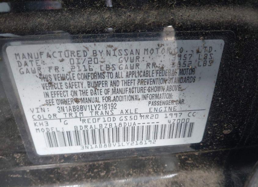 Photo 9 of 2020 Nissan Sentra S XTRONIC CVT (VIN 3N1AB8BV1LY218192)