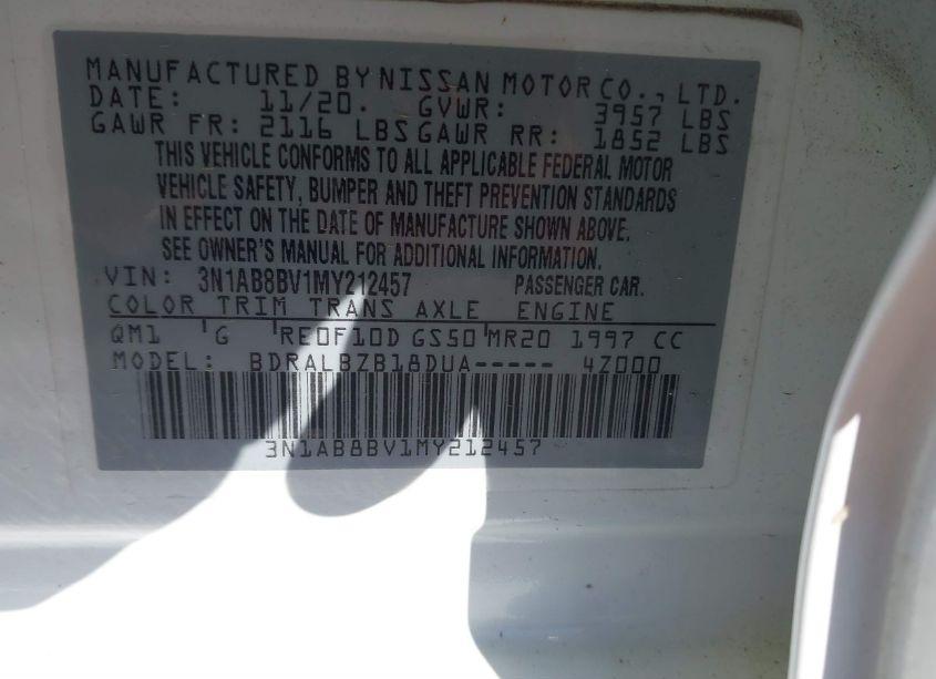 Photo 9 of 2021 Nissan Sentra S XTRONIC CVT (VIN 3N1AB8BV1MY212457)