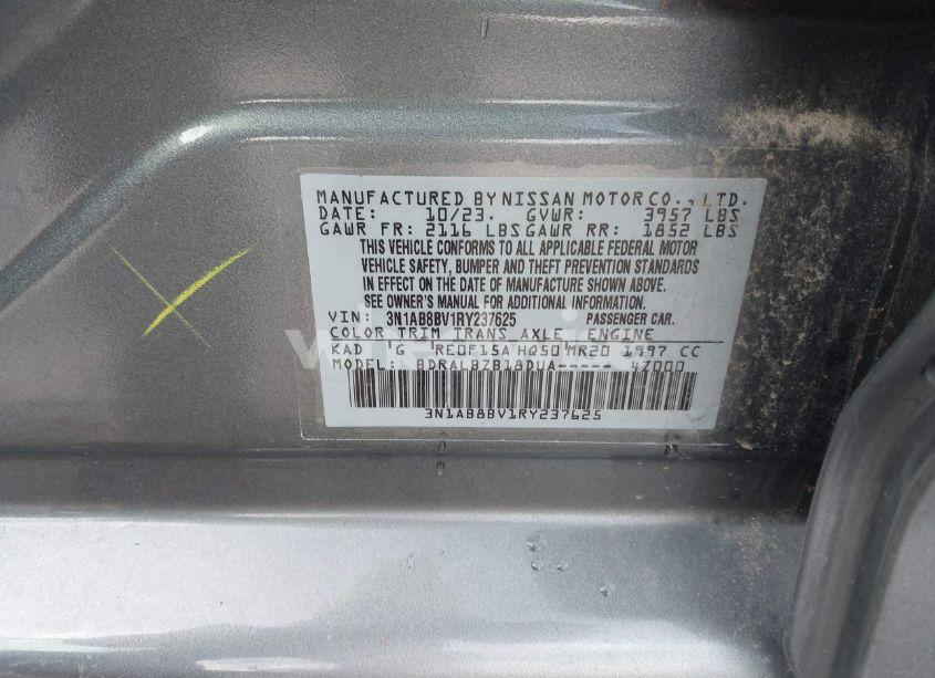 Photo 9 of 2024 Nissan Sentra S XTRONIC CVT (VIN 3N1AB8BV1RY237625)