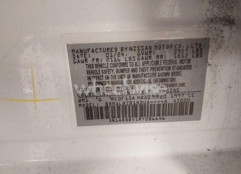 Photo 9 of 2024 Nissan Sentra S XTRONIC CVT (VIN 3N1AB8BV1RY286646)