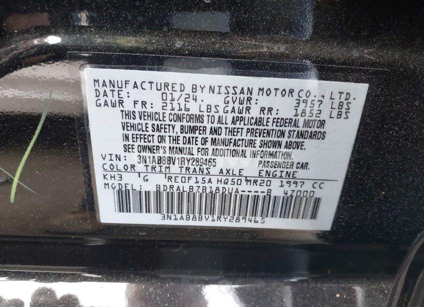 Photo 9 of 2024 Nissan Sentra S XTRONIC CVT (VIN 3N1AB8BV1RY289465)