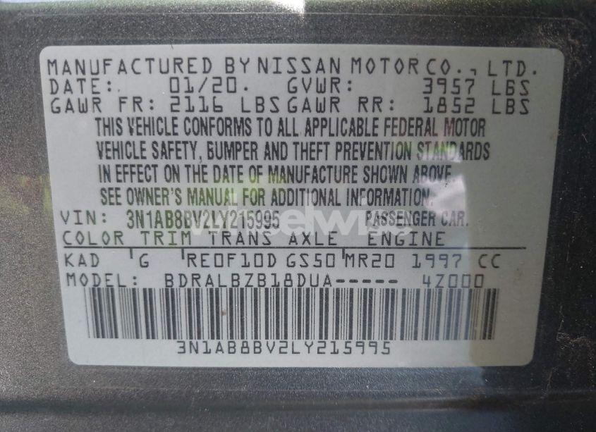 Photo 9 of 2020 Nissan Sentra S XTRONIC CVT (VIN 3N1AB8BV2LY215995)