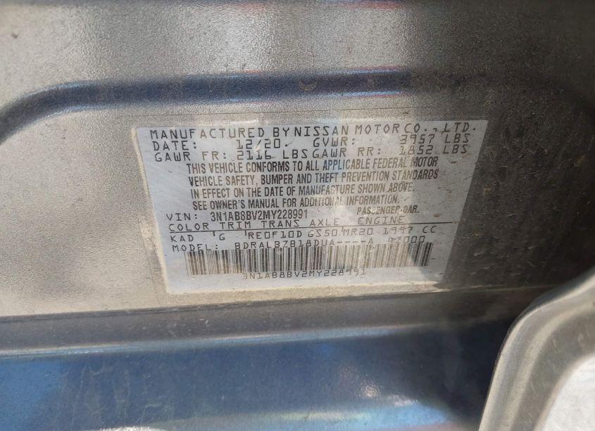 Photo 9 of 2021 Nissan Sentra S XTRONIC CVT (VIN 3N1AB8BV2MY228991)