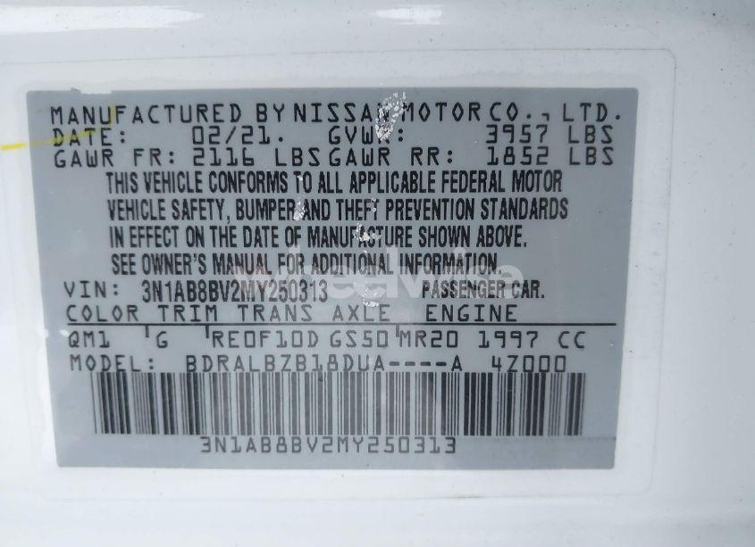 Photo 9 of 2021 Nissan Sentra S XTRONIC CVT (VIN 3N1AB8BV2MY250313)