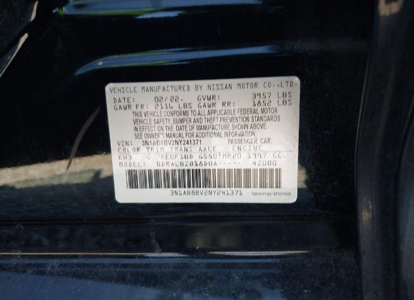 Photo 9 of 2022 Nissan Sentra S XTRONIC CVT (VIN 3N1AB8BV2NY241371)