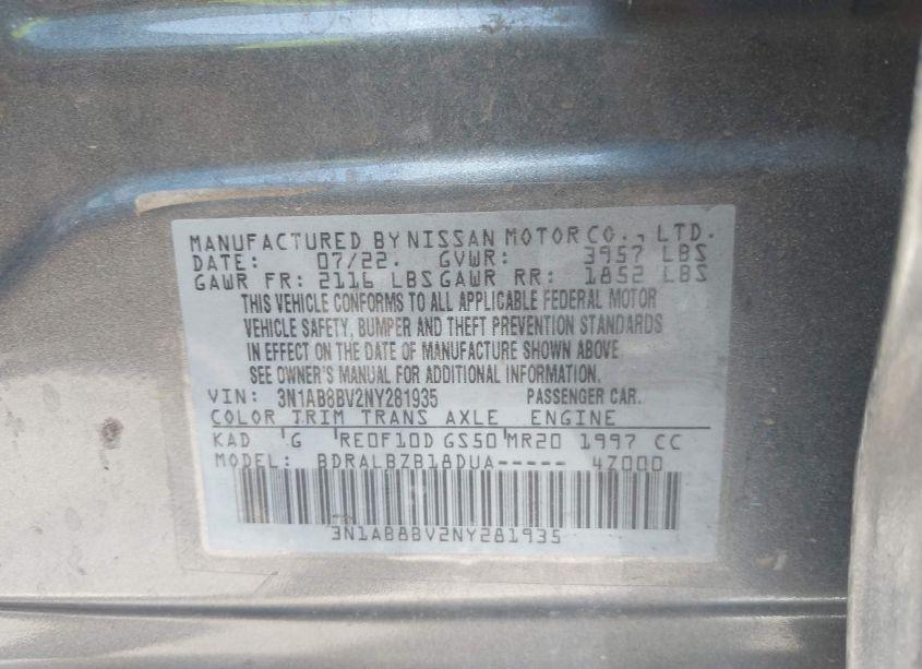 Photo 9 of 2022 Nissan Sentra S XTRONIC CVT (VIN 3N1AB8BV2NY281935)