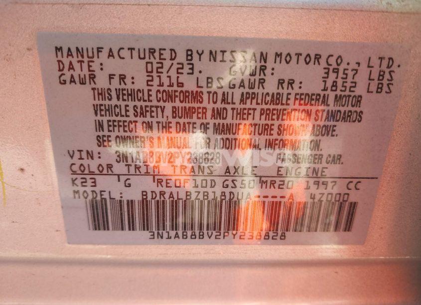 Photo 9 of 2023 Nissan Sentra S XTRONIC CVT (VIN 3N1AB8BV2PY238828)