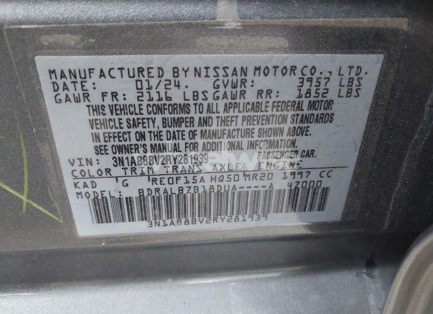 Photo 9 of 2024 Nissan Sentra S XTRONIC CVT (VIN 3N1AB8BV2RY281939)