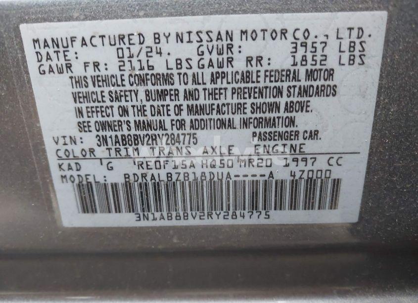 Photo 9 of 2024 Nissan Sentra S XTRONIC CVT (VIN 3N1AB8BV2RY284775)