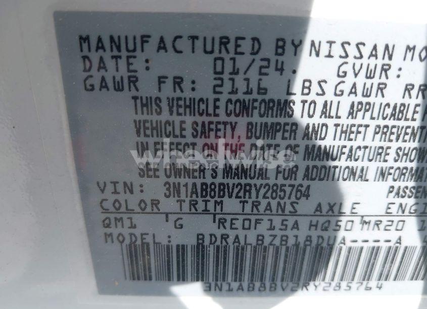 Photo 9 of 2024 Nissan Sentra S XTRONIC CVT (VIN 3N1AB8BV2RY285764)