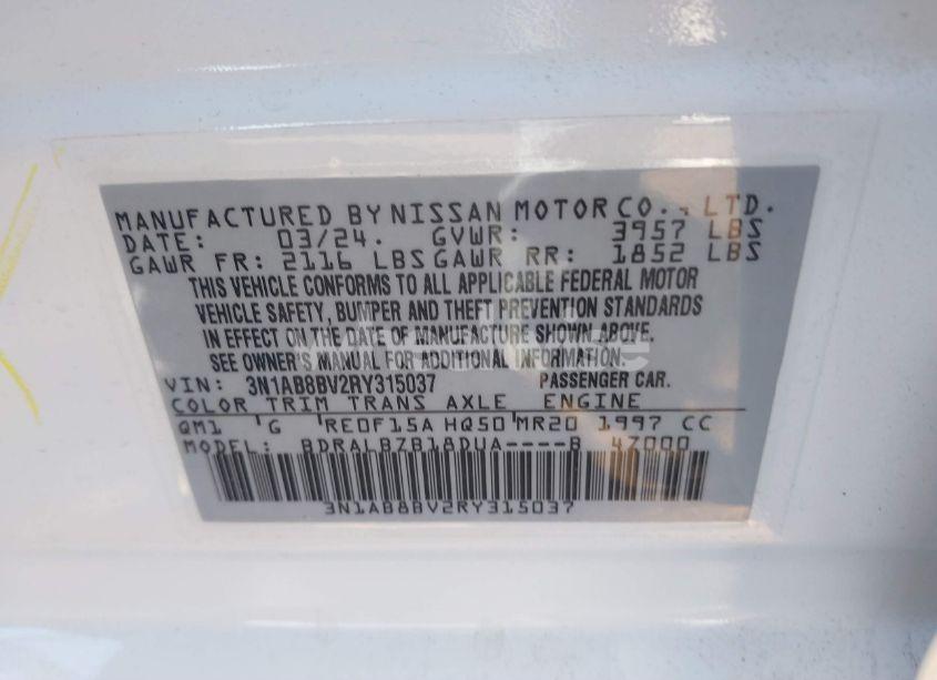 Photo 9 of 2024 Nissan Sentra S XTRONIC CVT (VIN 3N1AB8BV2RY315037)