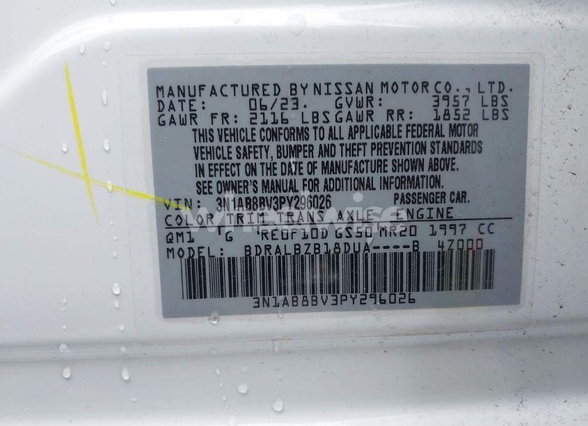 Photo 9 of 2023 Nissan Sentra S XTRONIC CVT (VIN 3N1AB8BV3PY296026)