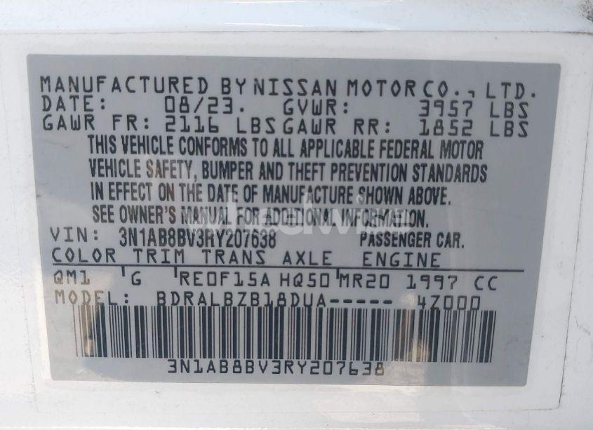 Photo 9 of 2024 Nissan Sentra S XTRONIC CVT (VIN 3N1AB8BV3RY207638)