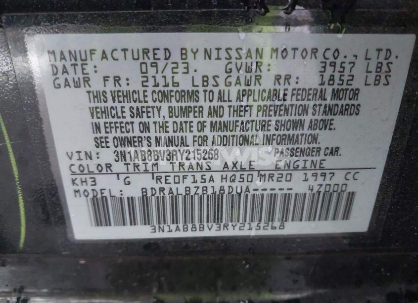 Photo 9 of 2024 Nissan Sentra S XTRONIC CVT (VIN 3N1AB8BV3RY215268)
