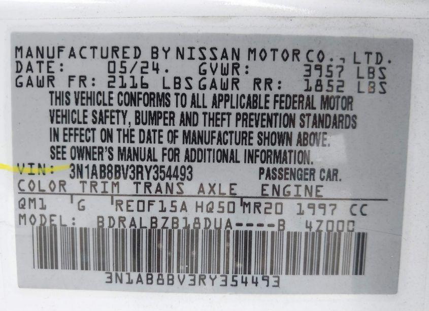 Photo 9 of 2024 Nissan Sentra S XTRONIC CVT (VIN 3N1AB8BV3RY354493)