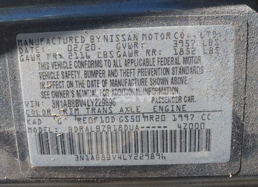 Photo 9 of 2020 Nissan Sentra S XTRONIC CVT (VIN 3N1AB8BV4LY229896)