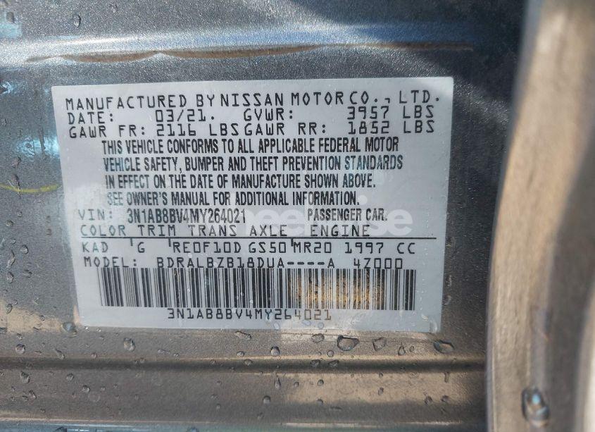 Photo 9 of 2021 Nissan Sentra S XTRONIC CVT (VIN 3N1AB8BV4MY264021)