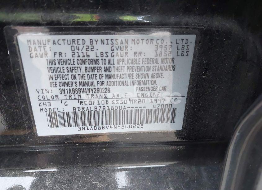 Photo 9 of 2022 Nissan Sentra S XTRONIC CVT (VIN 3N1AB8BV4NY260228)