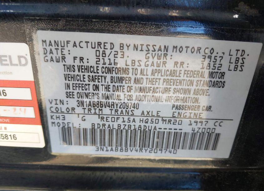 Photo 9 of 2024 Nissan Sentra S XTRONIC CVT (VIN 3N1AB8BV4RY209740)
