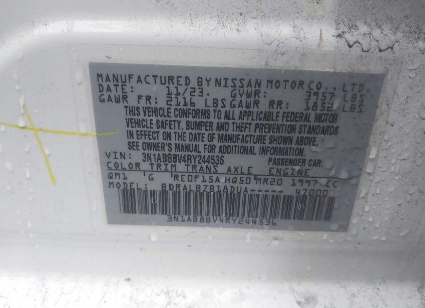 Photo 9 of 2024 Nissan Sentra S XTRONIC CVT (VIN 3N1AB8BV4RY244536)