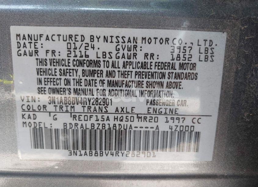 Photo 9 of 2024 Nissan Sentra S XTRONIC CVT (VIN 3N1AB8BV4RY282901)