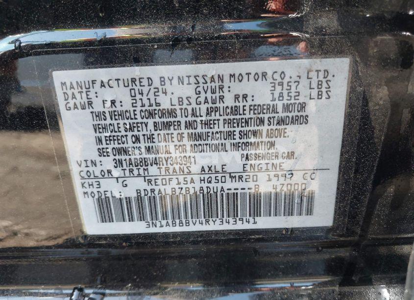 Photo 9 of 2024 Nissan Sentra S XTRONIC CVT (VIN 3N1AB8BV4RY343941)