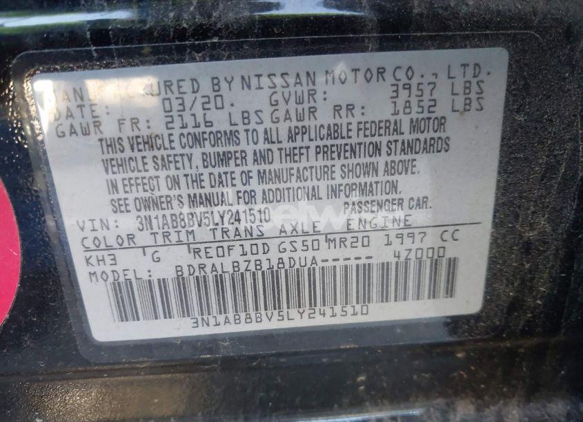 Photo 9 of 2020 Nissan Sentra S XTRONIC CVT (VIN 3N1AB8BV5LY241510)