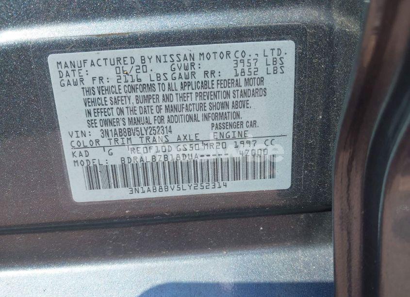 Photo 9 of 2020 Nissan Sentra S XTRONIC CVT (VIN 3N1AB8BV5LY252314)