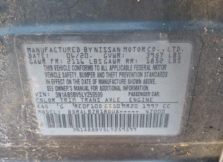 Photo 9 of 2020 Nissan Sentra S XTRONIC CVT (VIN 3N1AB8BV5LY259599)