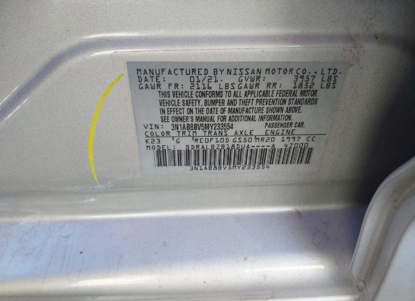 Photo 9 of 2021 Nissan Sentra S XTRONIC CVT (VIN 3N1AB8BV5MY233554)