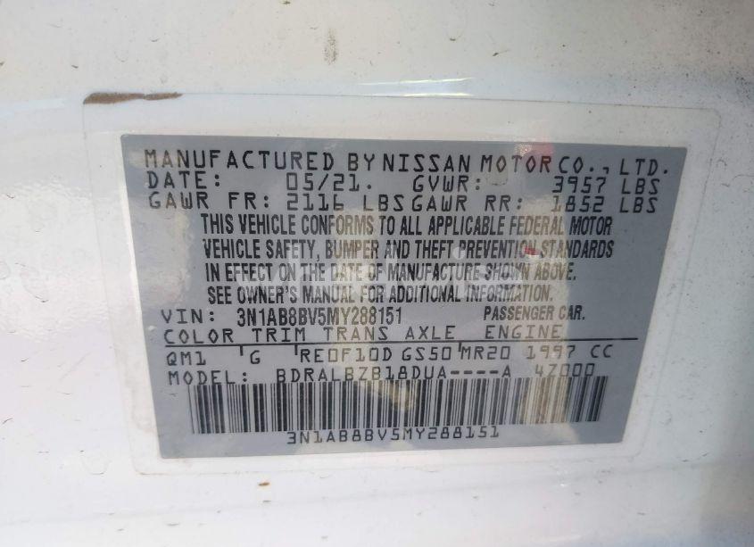 Photo 9 of 2021 Nissan Sentra S XTRONIC CVT (VIN 3N1AB8BV5MY288151)