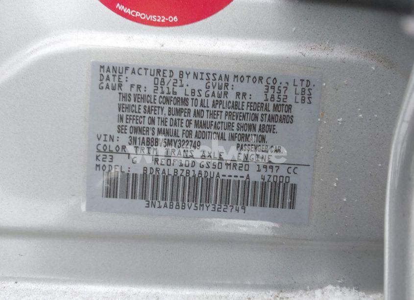 Photo 9 of 2021 Nissan Sentra S XTRONIC CVT (VIN 3N1AB8BV5MY322749)